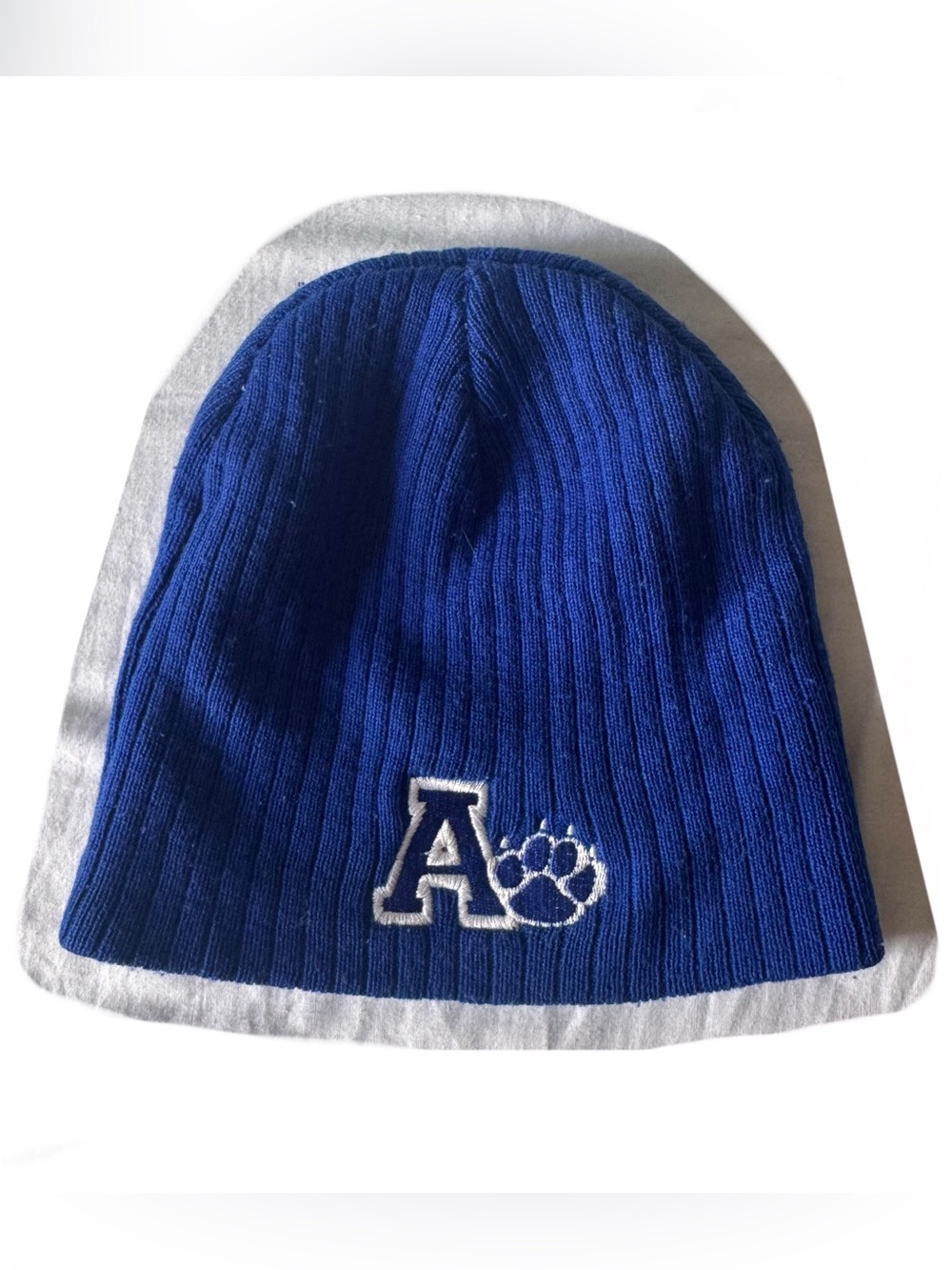 Kids Blue Beanie with 'A' Paw
